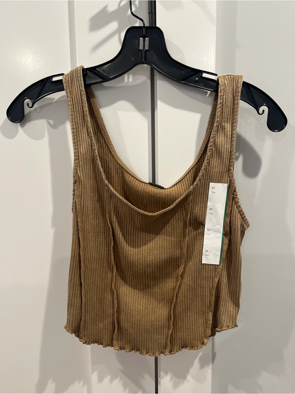 wild fable Ribbed Scoop Crop Tank Top - Brown